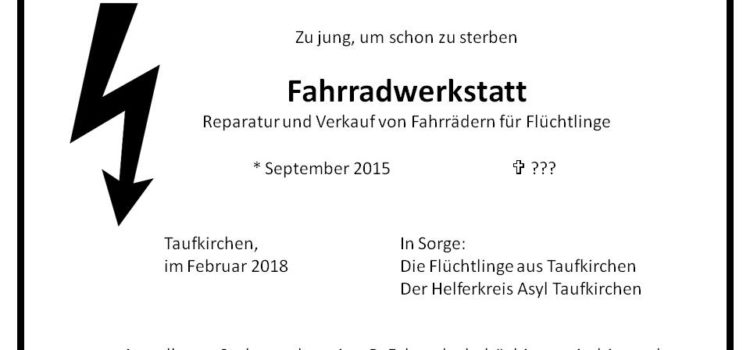 Helfer und Werkstattleiter für die Fahrradwerkstatt gesucht